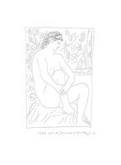 Mujer desnuda sentada ante una cortina | 00001 | Pablo Picasso | Tienda - Fundación Juan March